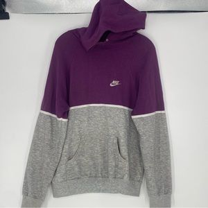 Vintage 80s Nike Purple Colorblock Hoodie Sweatshirt Large USA Made OG